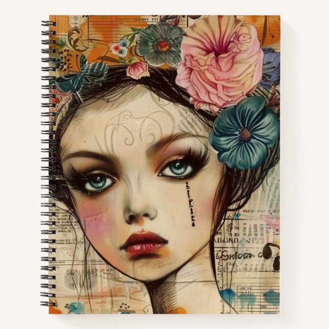 Cuaderno Rostro de Collage de Álbum Antiguo (9) (Anverso)