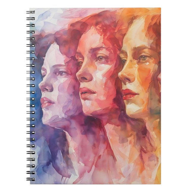 Cuaderno Rostros de las mujeres - Pintura de acuarela (Frente)