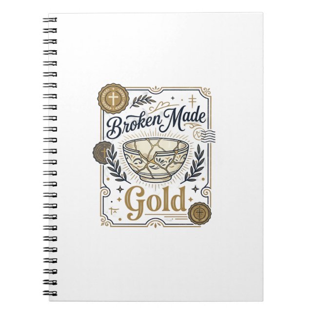 Cuaderno Roto Hecho Oro Jesús Kintsugi Loza Rota Cr (Frente)