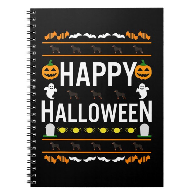 Cuaderno Rottweiler Halloween Lazy Ugly Costume Camiseta De (Frente)
