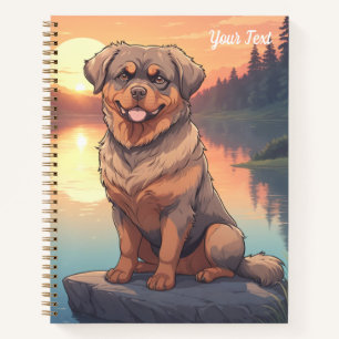 Cuaderno Rottweiler junto al lago