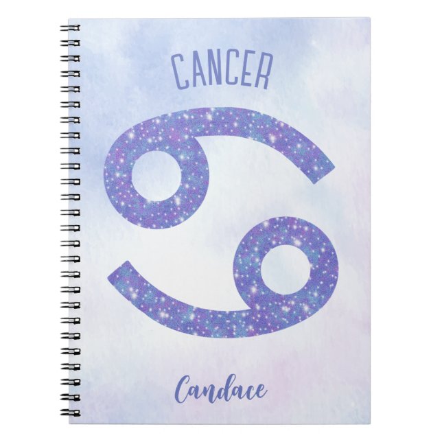Cuaderno Rótulo Astrológico de Cáncer Curado Personalizado (Frente)