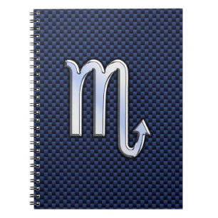 Cuaderno Rótulo cromado Scorpio Zodiac en fibra de carbono