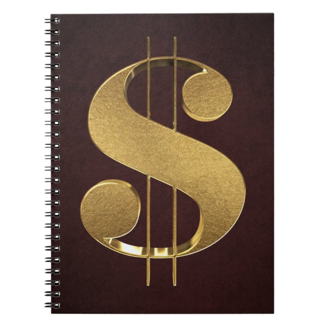 Cuaderno Rótulo de dólar del oro (Frente)