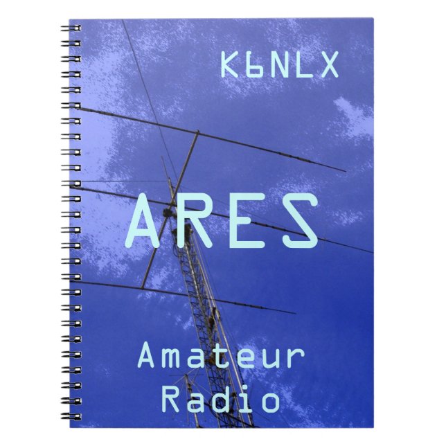 Cuaderno Rótulo de llamadas de radio amateur ARES (Frente)