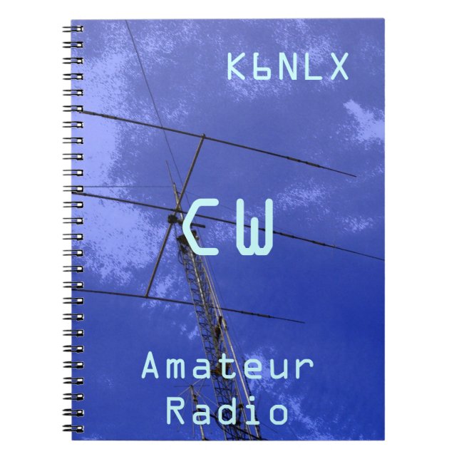 Cuaderno Rótulo de llamadas de radio amateur CW (Frente)