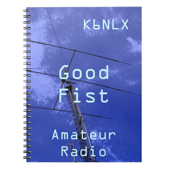Cuaderno Rótulo de llamadas de radio amateur Good Fist (Frente)