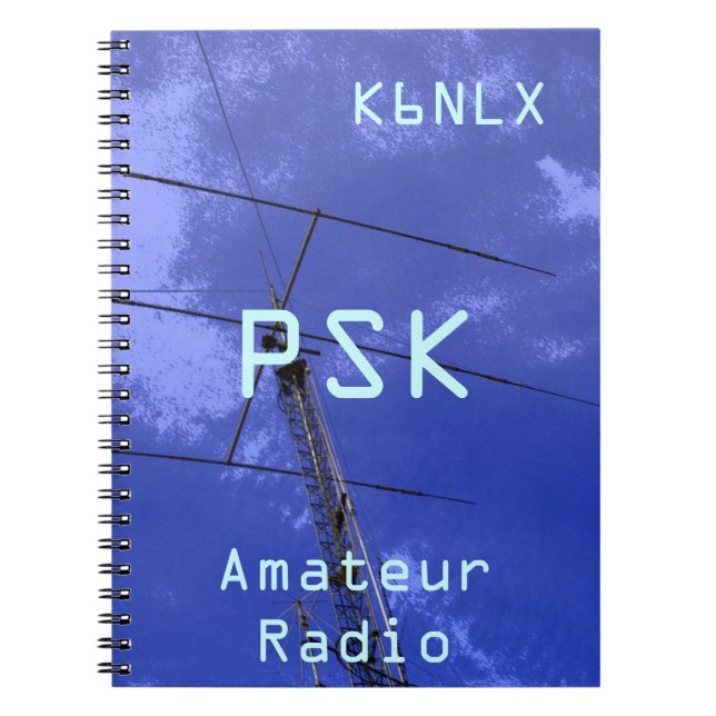 Cuaderno Rótulo de llamadas de radio amateur PSK (Frente)