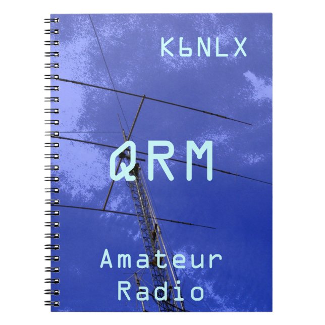 Cuaderno Rótulo de llamadas de radio amateur QRM (Frente)