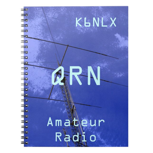 Cuaderno Rótulo de llamadas de radio amateur QRN (Frente)
