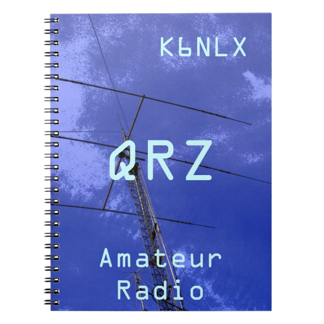 Cuaderno Rótulo de llamadas de radio amateur QRZ (Frente)