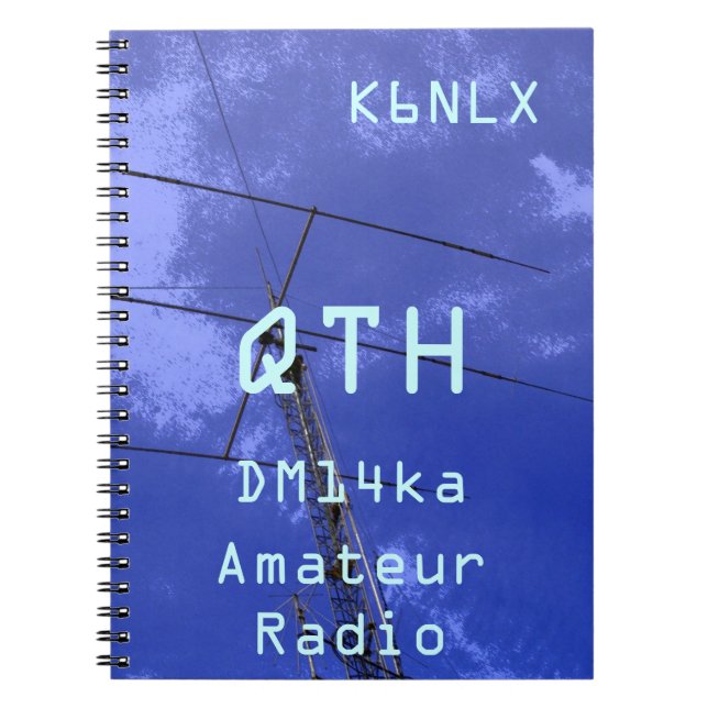 Cuaderno Rótulo de llamadas de radio amateur QTH y Localiza (Frente)