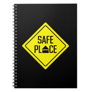 Cuaderno Rótulo de lugar seguro amarillo para los jóvenes