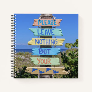 Cuaderno Rótulo de playa, no deje más que huellas