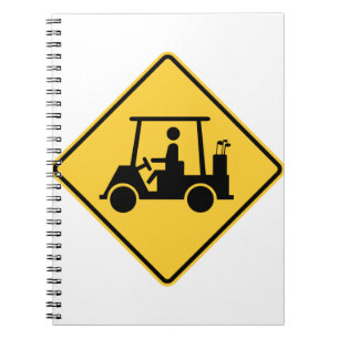 Cuaderno Rótulo de precaución en carrito de golf