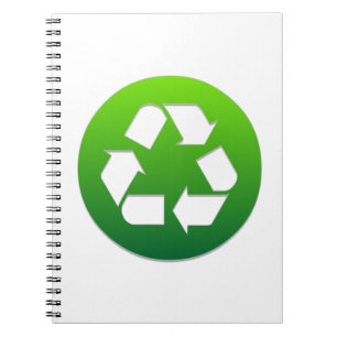 Cuaderno Rótulo de reciclaje verde