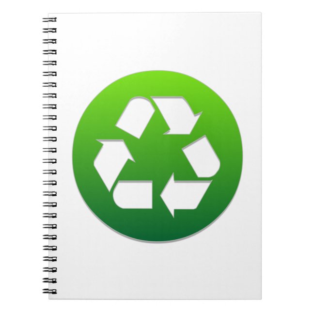 Cuaderno Rótulo de reciclaje verde (Frente)