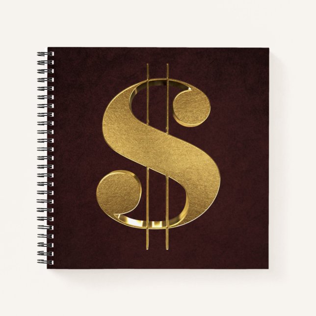 Cuaderno Rótulo del dólar dorado (Anverso)