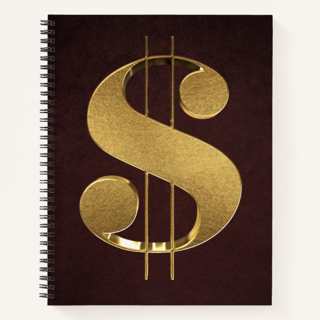 Cuaderno Rótulo del dólar dorado (Anverso)
