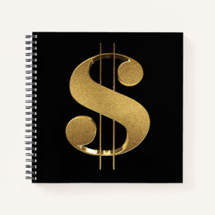 Cuaderno Rótulo del dólar dorado