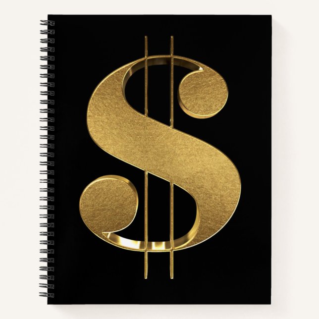 Cuaderno Rótulo del dólar dorado (Anverso)
