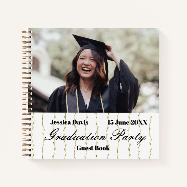 Cuaderno Rótulo invitado de la fiesta de graduación clásica (Anverso)