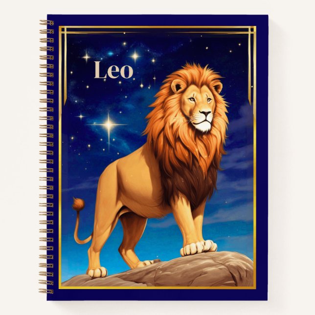Cuaderno Rótulo Leo Zodiac bajo un Starry Sky Journal (Anverso)