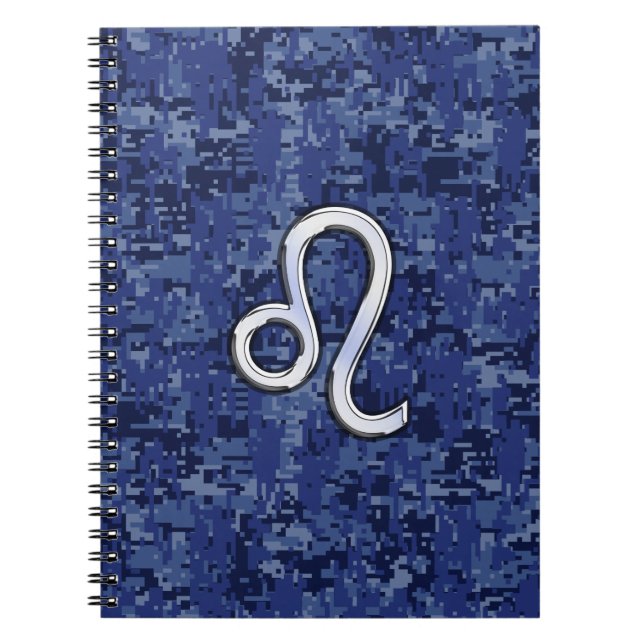 Cuaderno Rótulo Leo Zodiac en Camuflaje Digital Azul (Frente)
