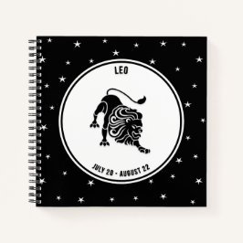 Cuaderno Rótulo Leo Zodiac, portátil blanco y negro