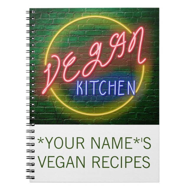 Cuaderno Rótulo Neon Vegan Kitchen (Frente)
