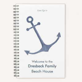 Cuaderno Rótulo Personalizado De Beach House En Anchor