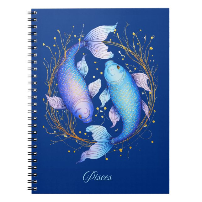 Cuaderno Rótulo Pisces Zodiac, Dos Gracets Koi Fish (Frente)