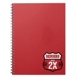 Cuaderno Rótulo vial de los ancianos con problemas rojos