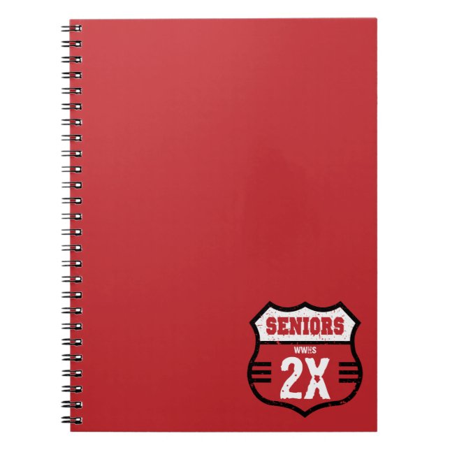 Cuaderno Rótulo vial de los ancianos con problemas rojos (Frente)