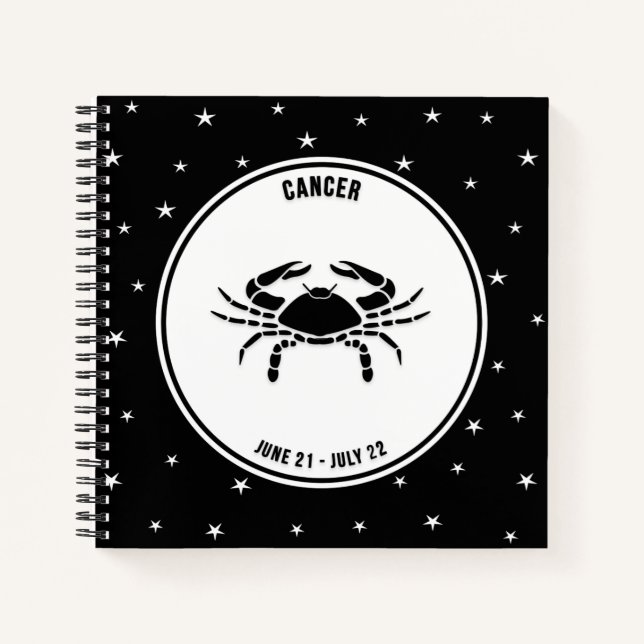 Cuaderno Rótulo Zodiac contra el cáncer, portátil blanco y  (Anverso)