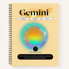 Cuaderno Rótulo Zodiaco moderno Elemento Aire De Cita Gemin