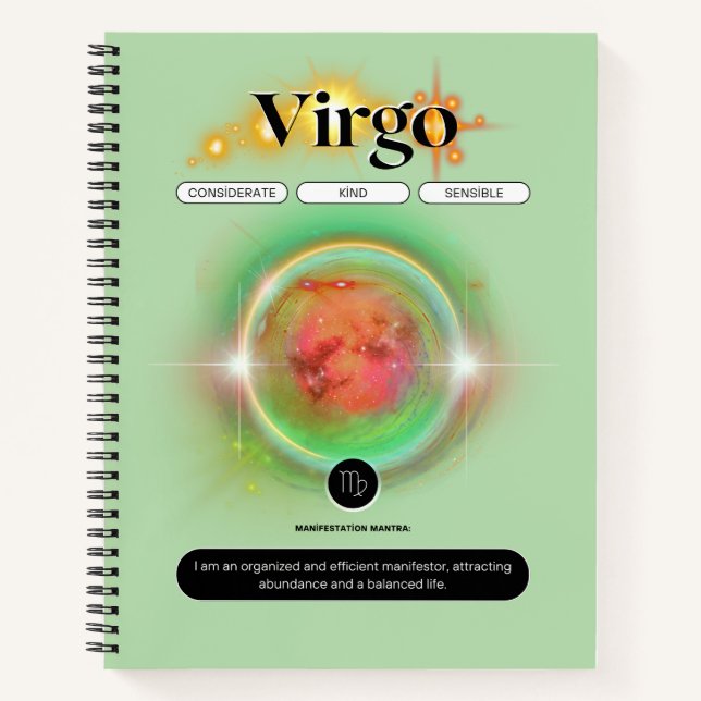 Cuaderno Rótulo Zodiaco moderno Elemento de la Tierra de la (Anverso)