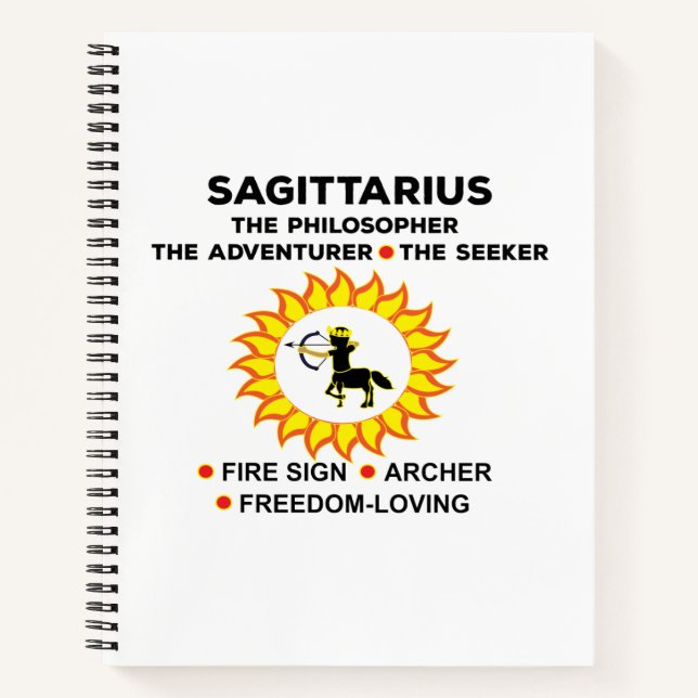 Cuaderno Rótulos Astrológicos Sagittarius Zodiac (Anverso)