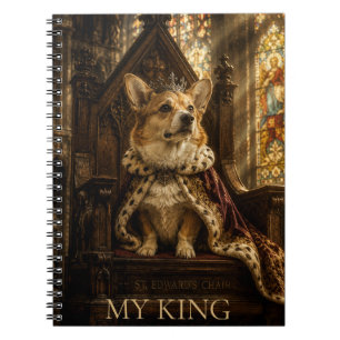 Cuaderno Royal Corgi King Coronation Vintage Oil Painting F