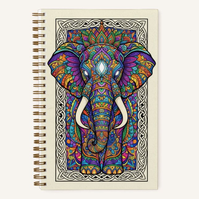 Cuaderno Royal Elephant Mandala Zen tangle Journal (Anverso)