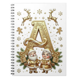 Cuaderno Royal Gold Letter A Luxury Unisex Spiral Notebook