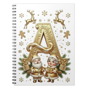 Cuaderno Royal Gold Letter A Luxury Unisex Spiral Notebook