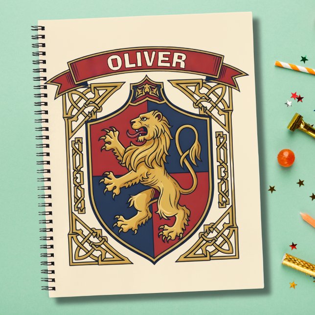 Cuaderno Royal Lion Rampant Coat of Arms Celtic Knotwork (Subido por el creador)