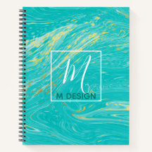 Royal Marble Blue Gold Monogram Business