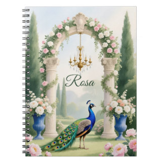 Cuaderno "Royal Peacock Garden"Personalized Spiral Notebook