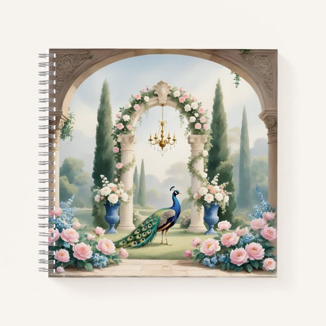 Cuaderno Royal Peacock Garden"Personalized SSpiral Notebook (Anverso)