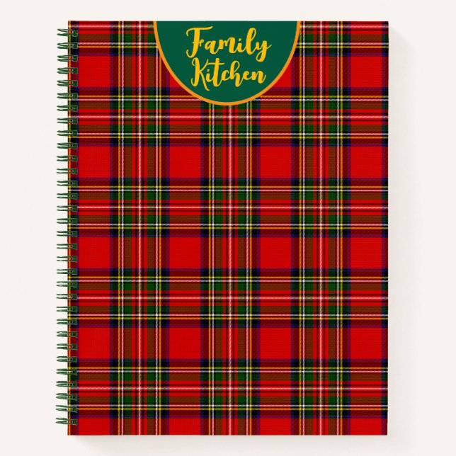 Cuaderno Royal Stewart Clan Tartan Plaid Personalizado (Anverso)