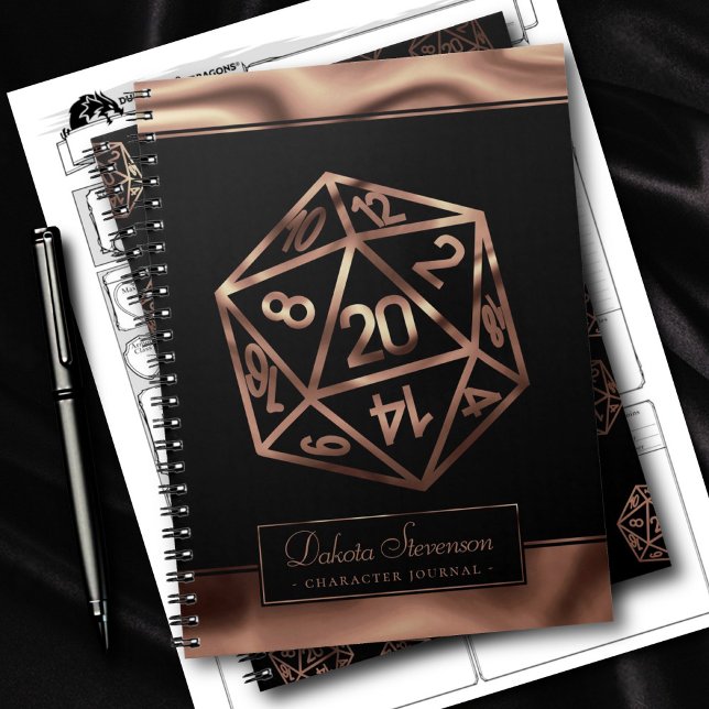 Cuaderno RPG Dice | Carácter de jugador de tabla de fantasí (Subido por el creador)
