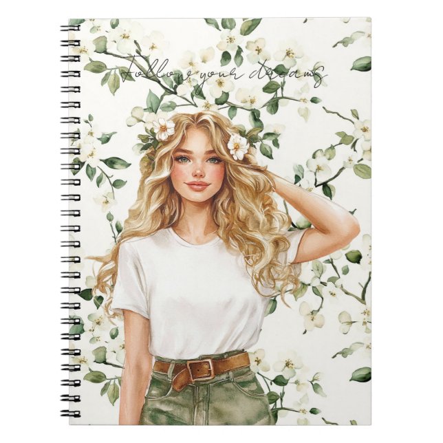 Cuaderno Rubia Llevaba Flores en el Pelo   (Frente)