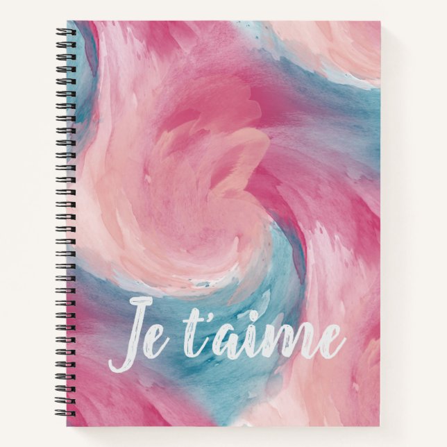 Cuaderno Rubor Aqua Je Taime Abstracto (Anverso)